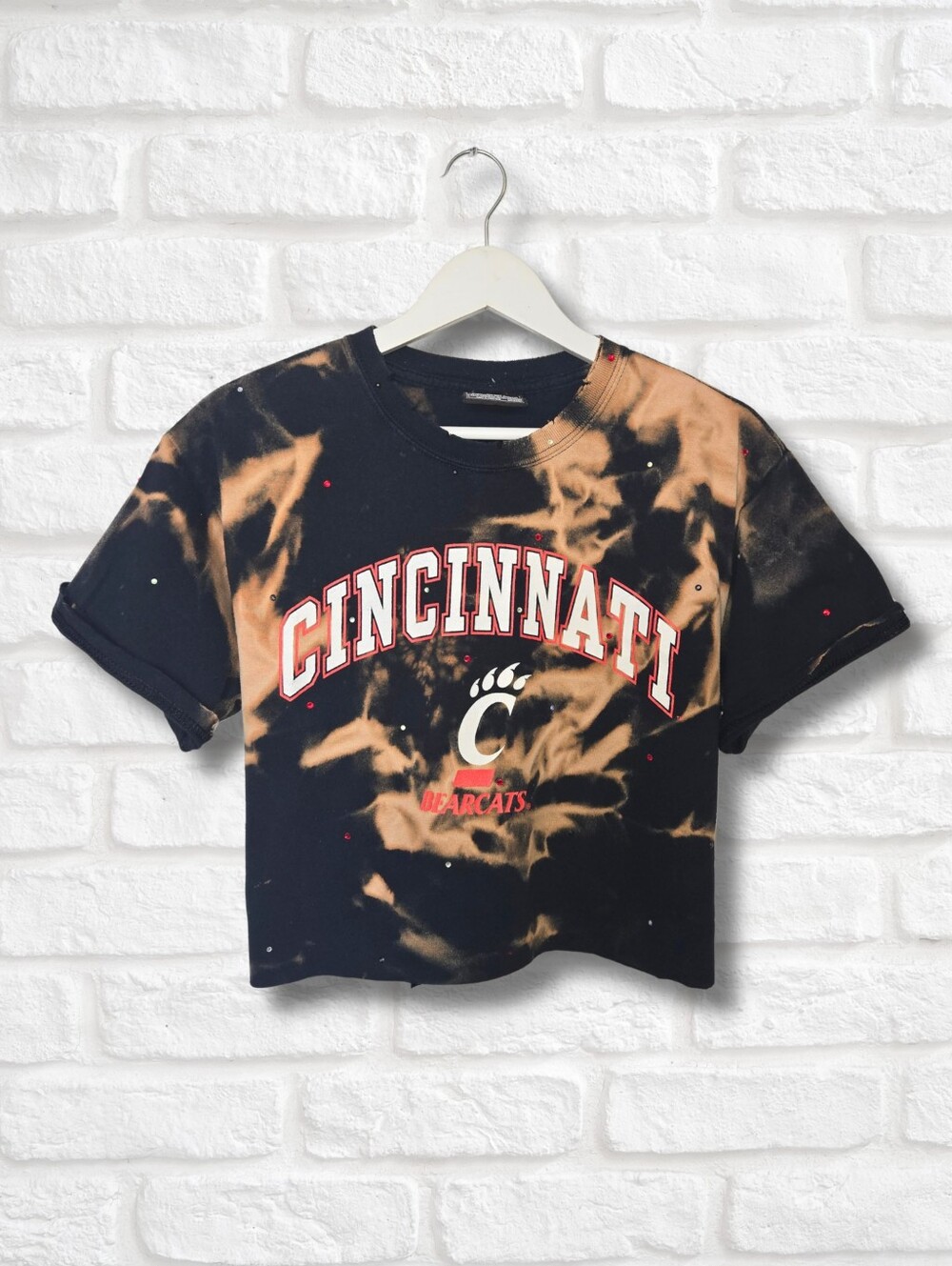 Cincinnati Bearcats Crop Top W/Rhinestones